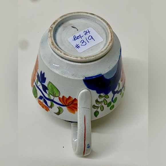 19th Century Antique Gaudy Dutch Double Rose Pattern Hand Painted Creamer Jug - Picture 14 of 16